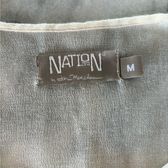 Nation Sleeveless Sheer Ivory Blouse With Pockets Sz M #0422 - Picture 4 of 5